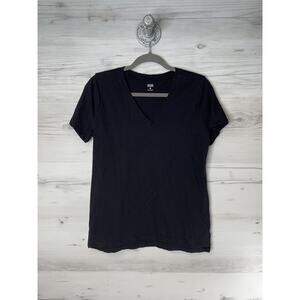 a.n.a A New Approach Shirt Womens Medium Black V-Neck Short Sleeve Cotton Tee